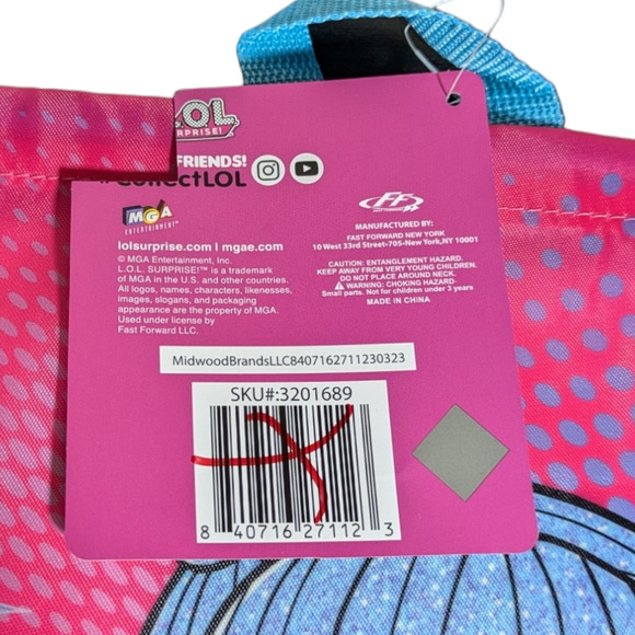 LOL Surprise - Bright Pink - Draw String Backpack - 13x16 inches - Picture 4 of 6